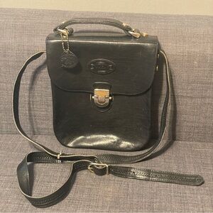 Vintage Black Leather Oroton Australian Crossbody Bag Purse
